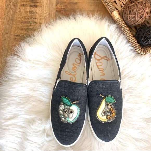 SAM EDELMAN Evelina Pear Apple Jeweled Embroidered Sneaker Women 9.5 - Picture 10 of 10